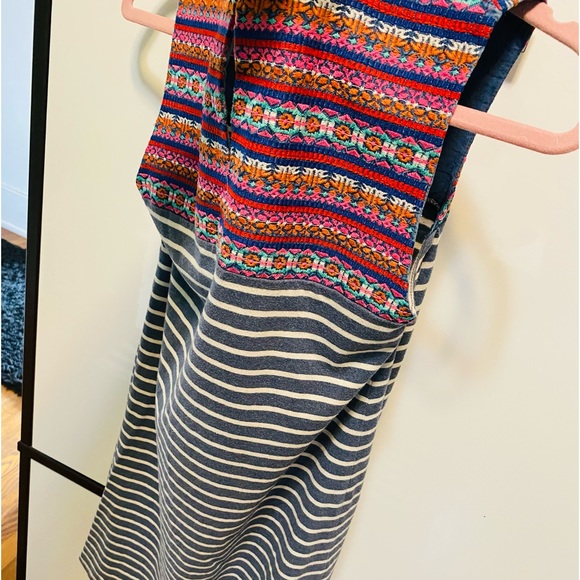 Festive & Adorable Boho Versatile Embroidered & Stripe Jersey THML Anthropologie - Picture 9 of 14